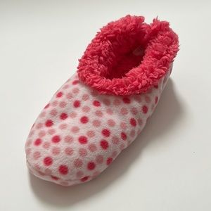 SNOOZIES Pink Polka Dot Slippers